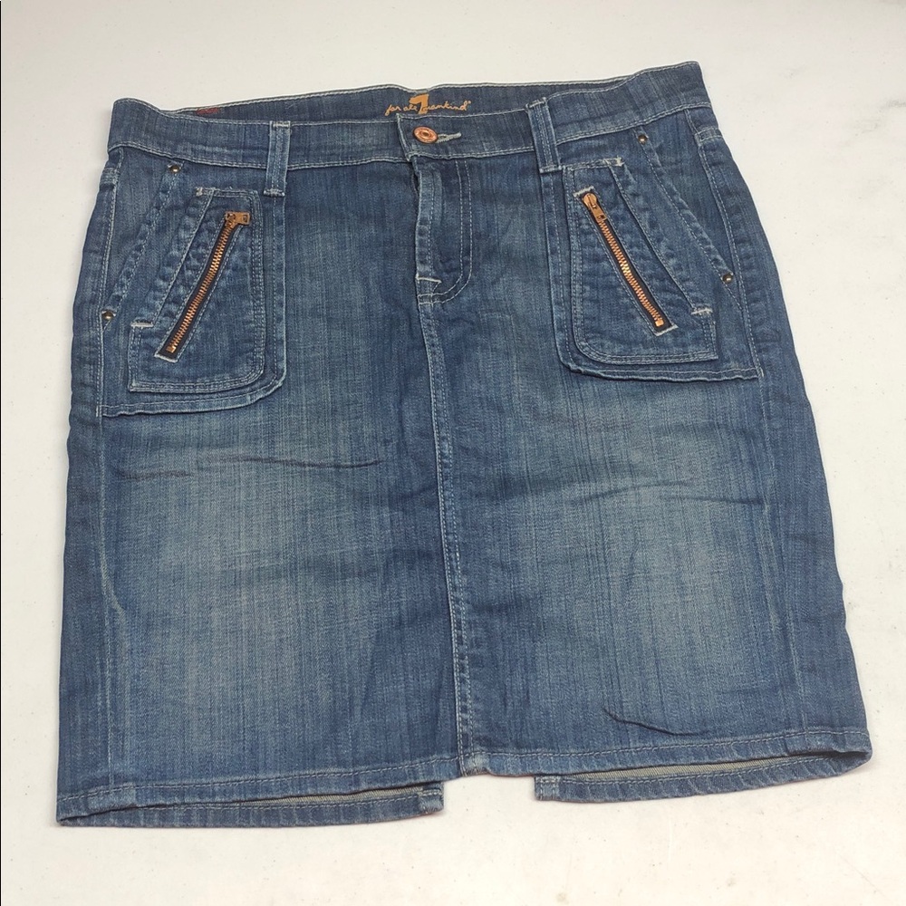 RARE 7 for ALL MANKIND JEAN SKIRT W27 L17 ⭐️